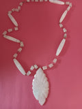 Necklace white quartz arrow head necklace 26""