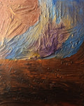Original acrylic painting abstract impasto multi color blue inlet