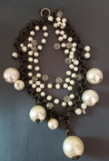 Necklace plunder with tag pearl bubble design