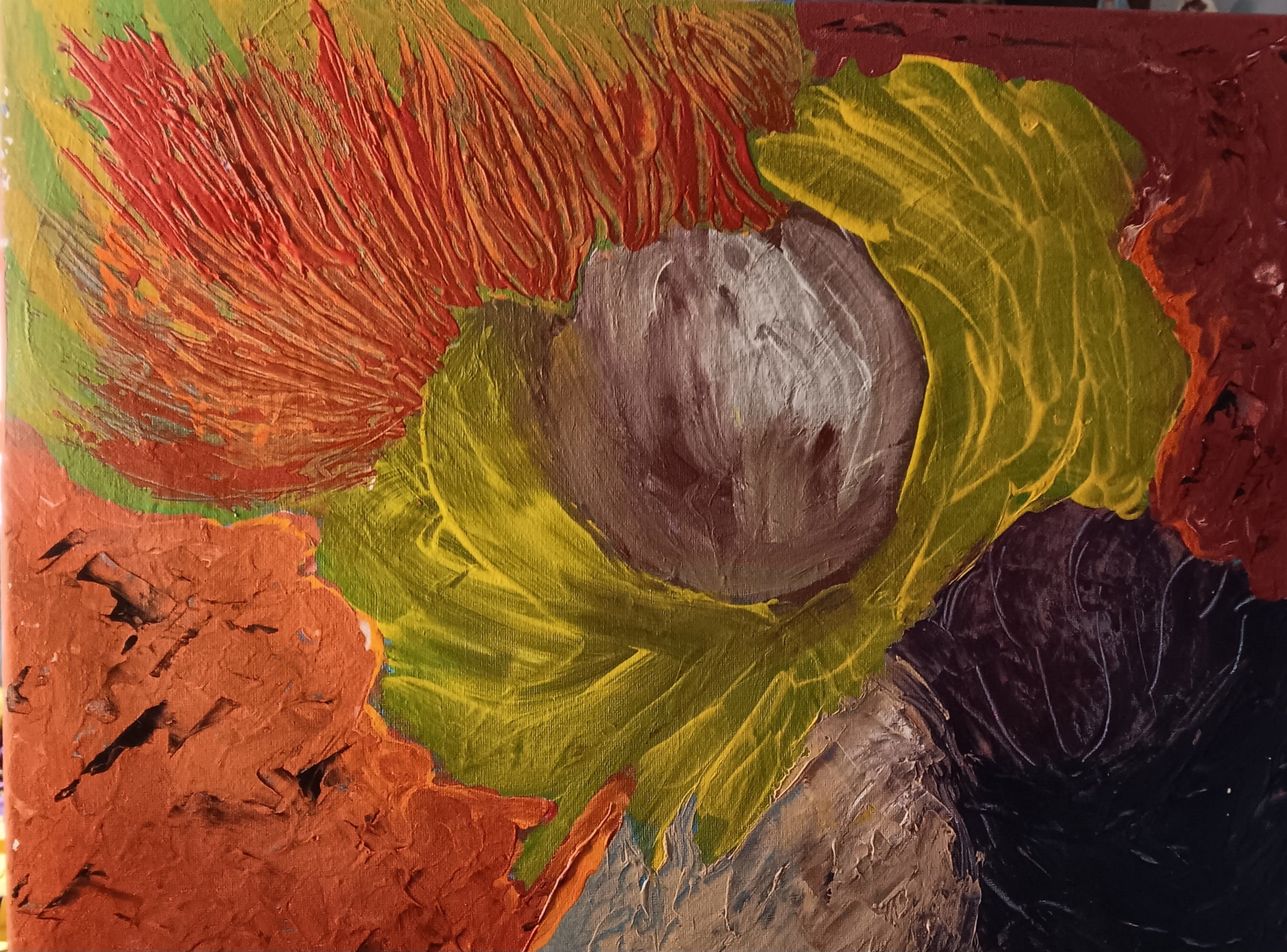 Original acrylic painting abstract floral