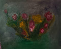 Original acrylic painting flowers impasto 16x20