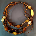 Necklace faux lucite gemstones multi strand