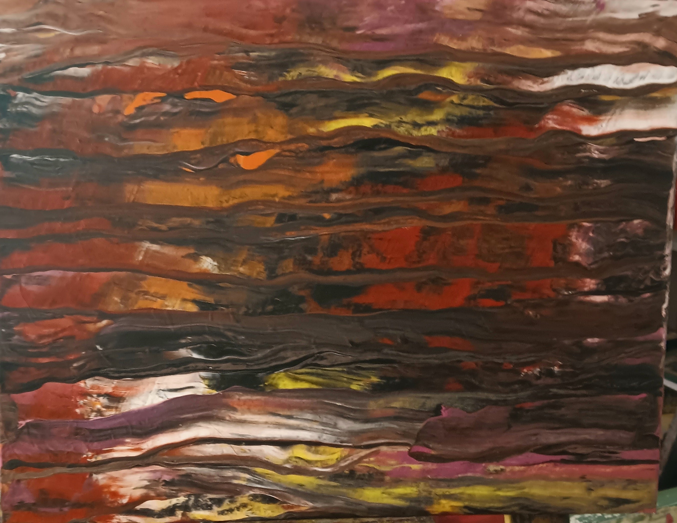 Original acrylic painting vertical lines mixed colors