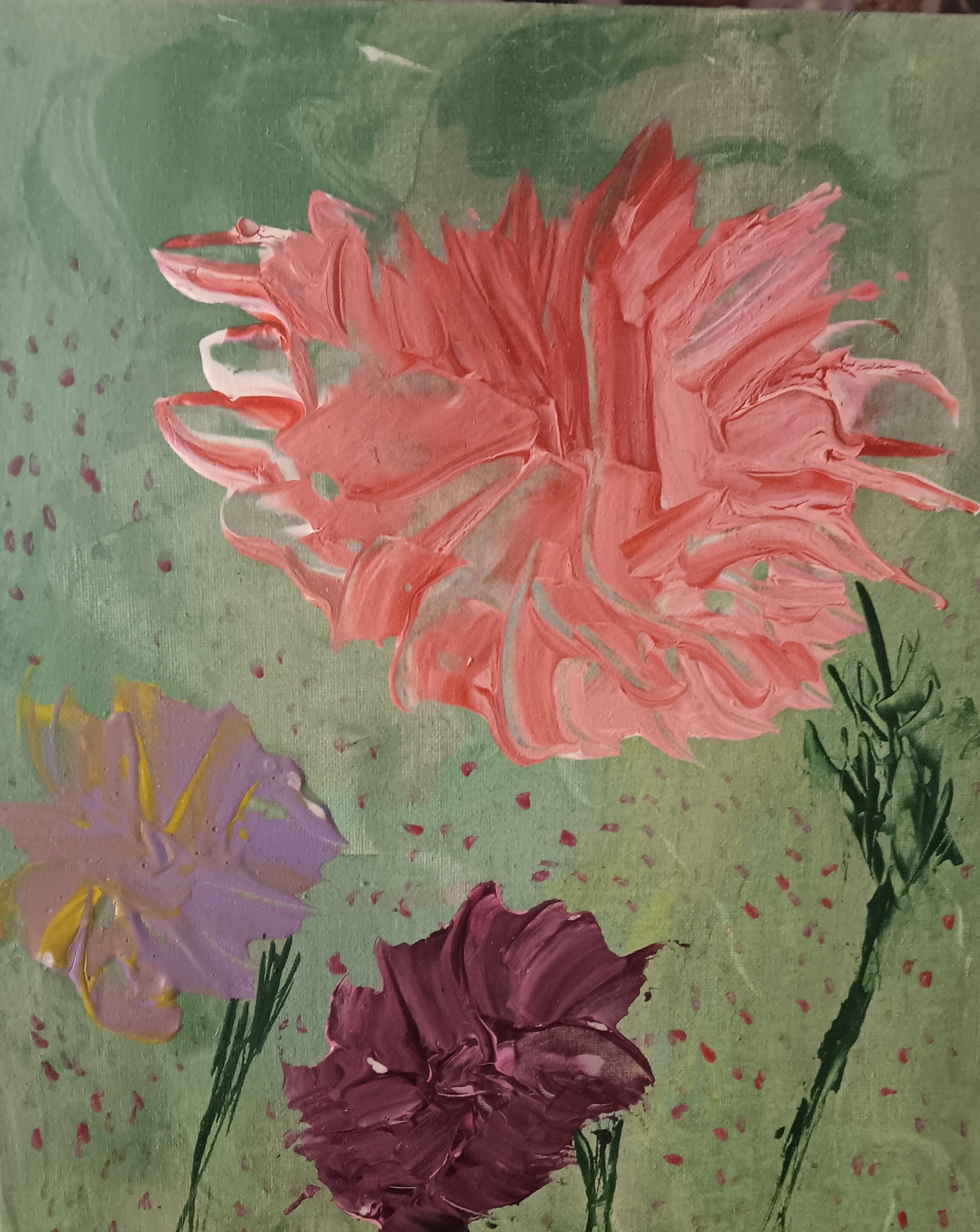 Original acrylic painting abstract flowers