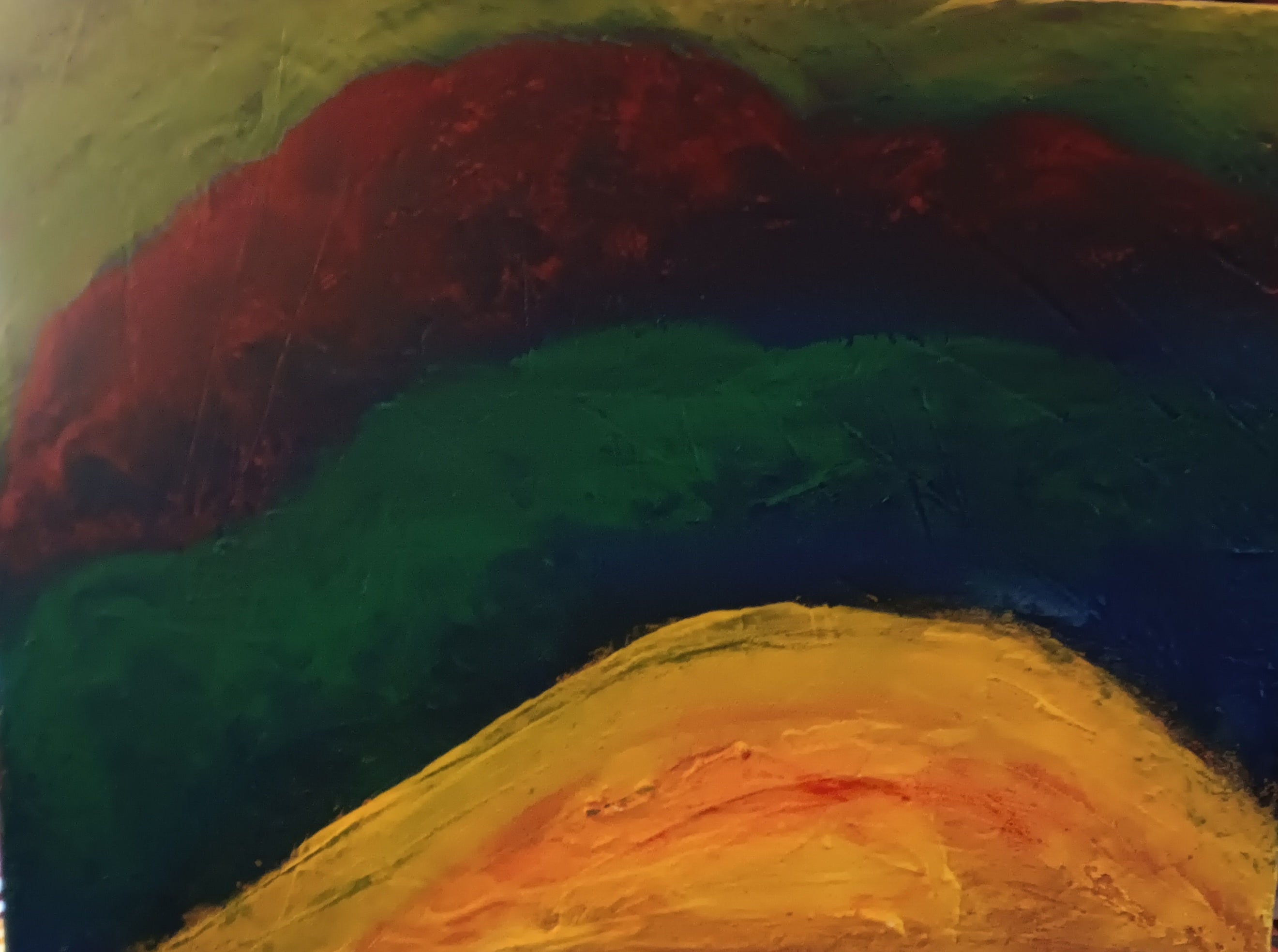 Original acrylic painting impresionism mountains