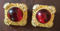 Vintage clip on earrings red jelly belly