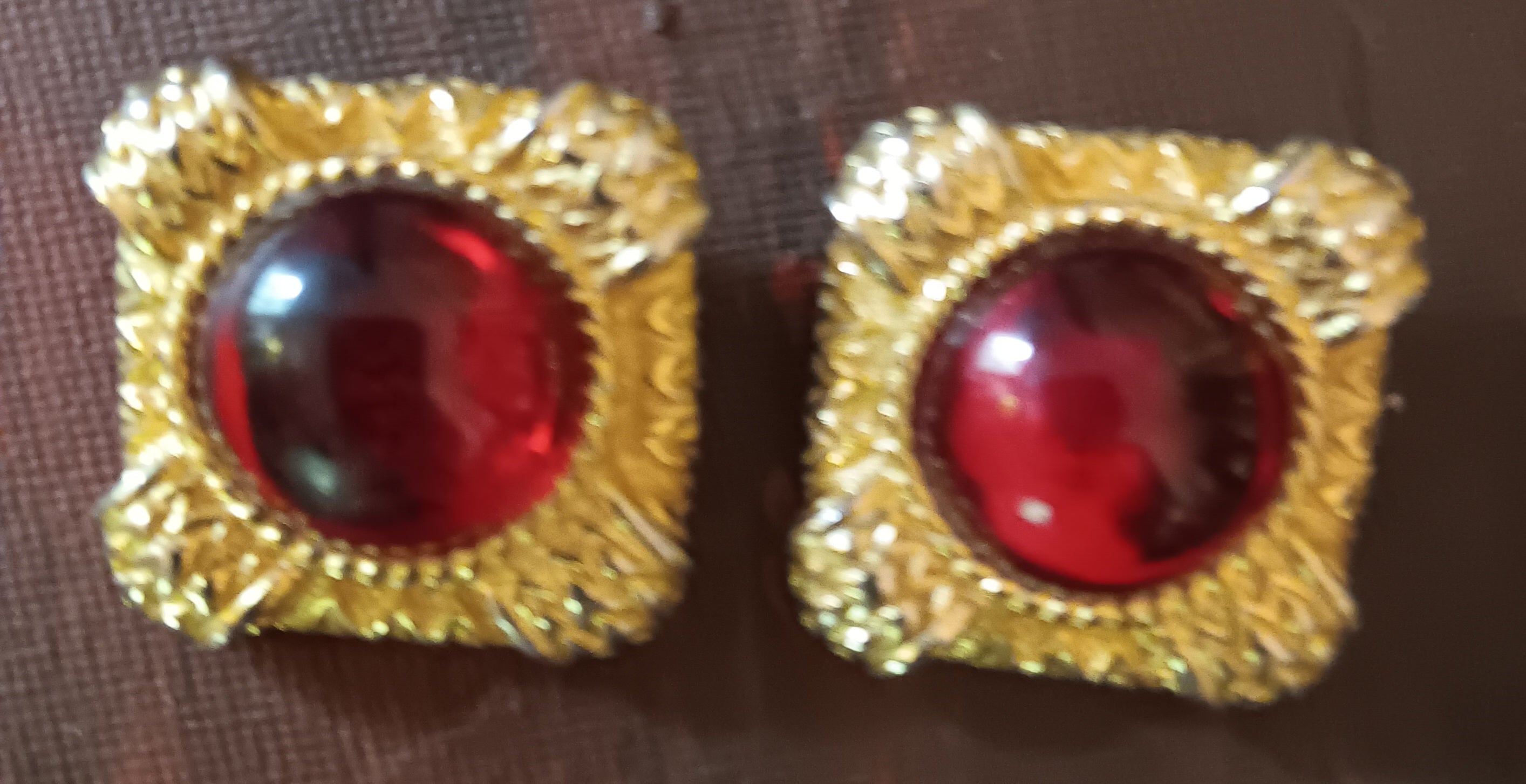 Vintage clip on earrings red jelly belly