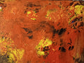 Original acrylic painting abstract pour yellow and orange