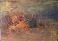 Original acrylic painting abstract scrape landscape