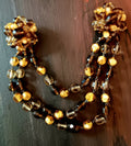 Vintage sweater pin holder lucite amber beads