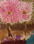 Original acrylic painting abstract impasto flowers