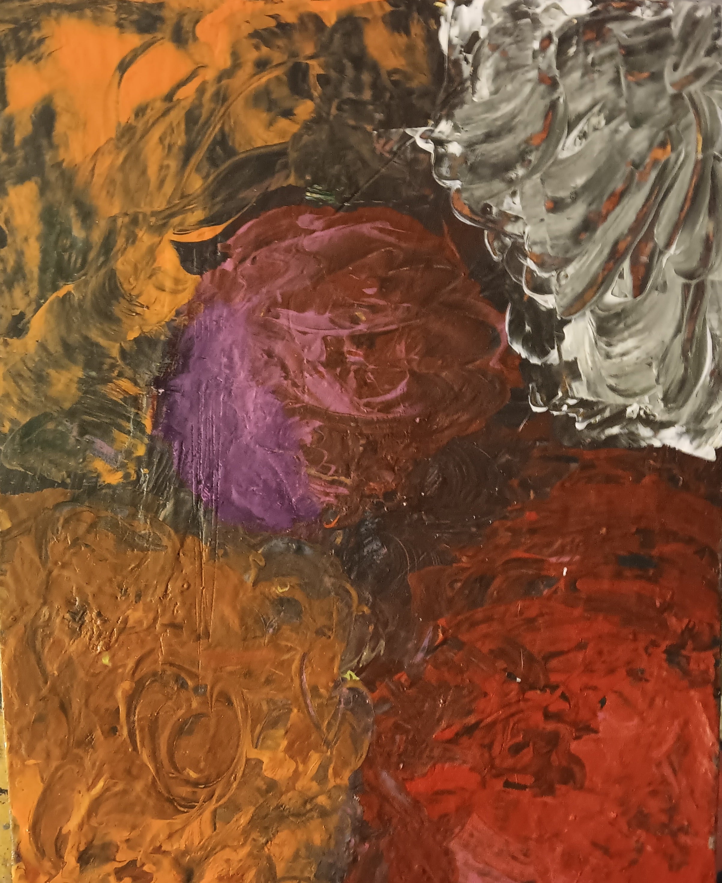 Original acrylic painting by Bonnie abstract flowers on board 11x14