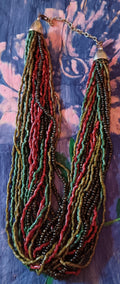 necklace seed bead choker chain adjustable multi color