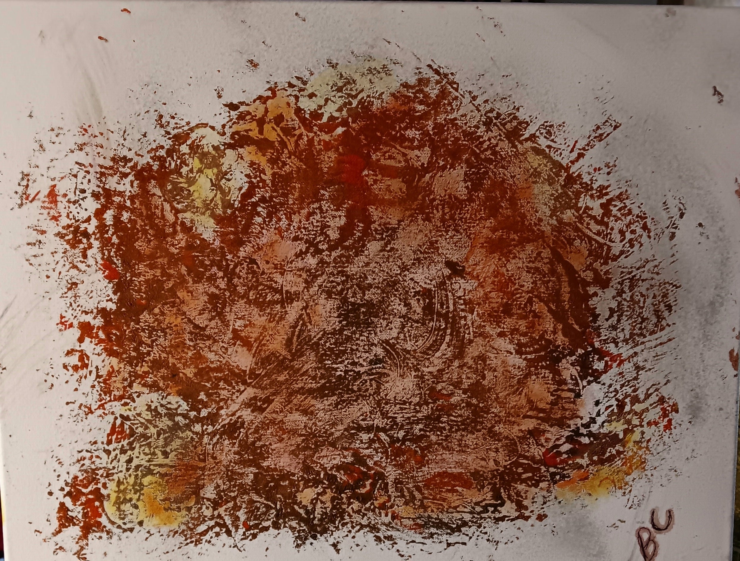 Original acrylic painting on canvas abstracts in browns