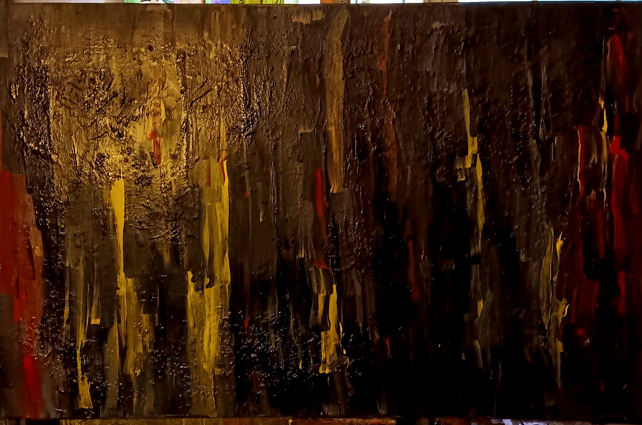 Original acrylic painting abstract impasto multi color