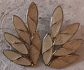 Vintage enamel crown trafari leaf post back earrings