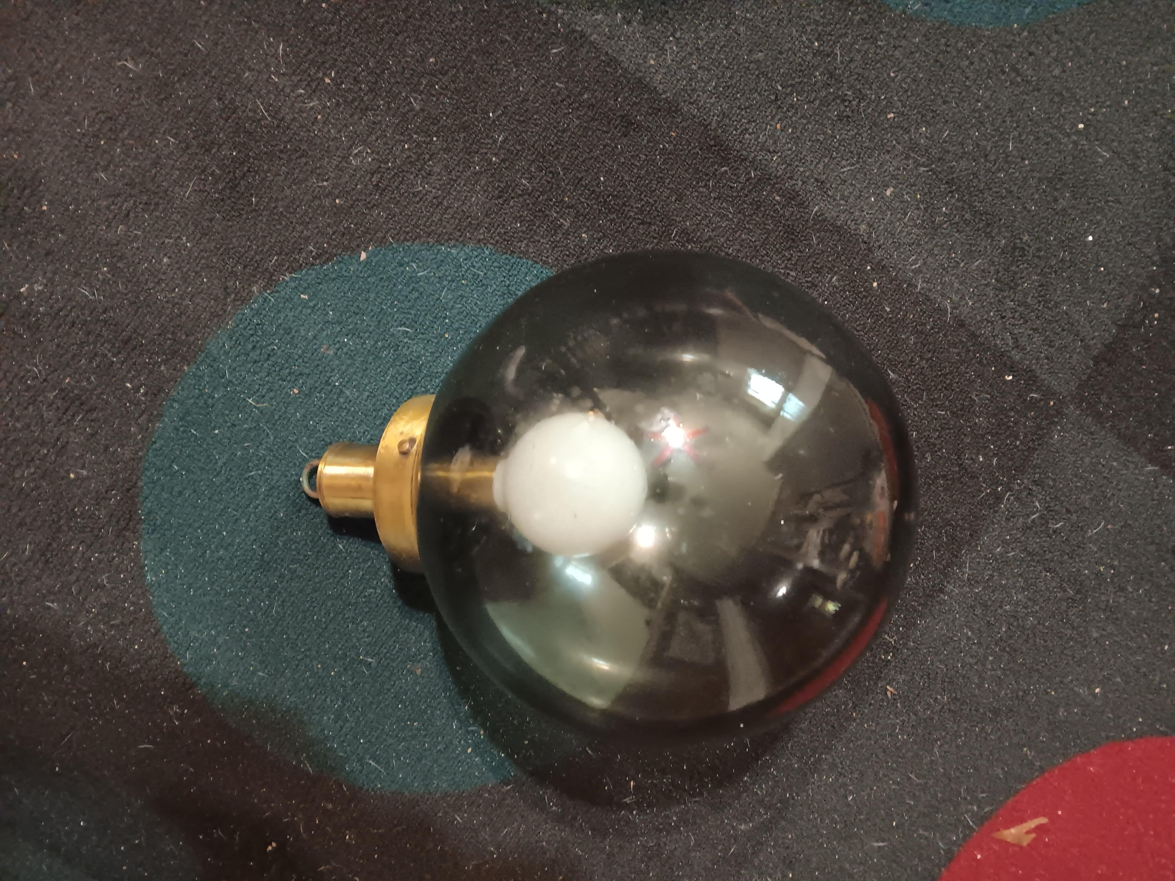 Vintage mid century black 31" diameter swag ceiling lamp