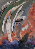 Original Gouache painting abstract Playing in the ocean