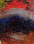 Original acrylic painting abstract multi color bright blues red and yellow